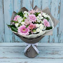 Букет цветов из:  Герберы, Альстромерии и Хризантемы в Богучанах