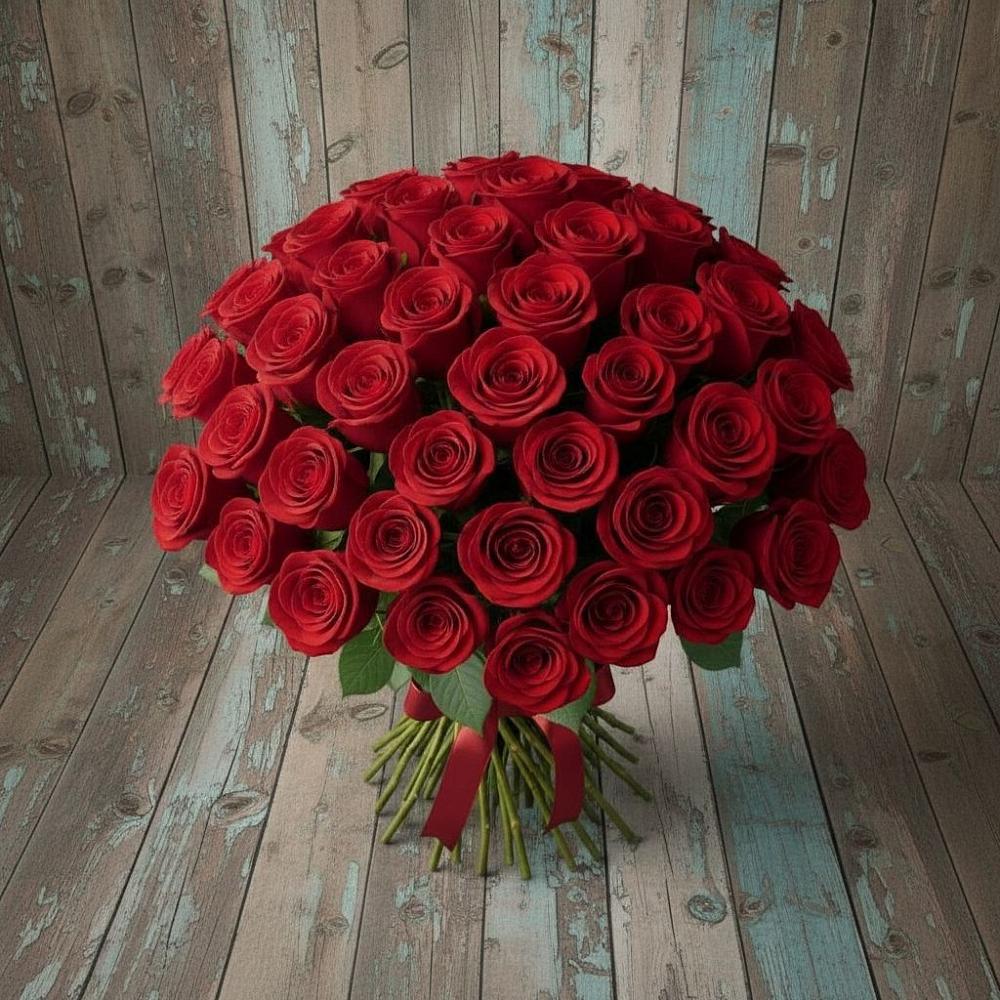 Букет 55 Красных роз Фридом в Богучанах