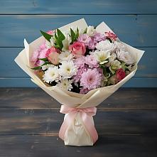 Букет цветов из:  Хризантемы, Альстромерии и Розы в Богучанах