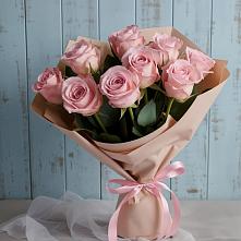 9 розовых роз в Богучанах Букет цветов из:  Розы в Богучанах