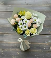 Букет цветов из:  Альстромерии, Розы и Хризантемы в Богучанах